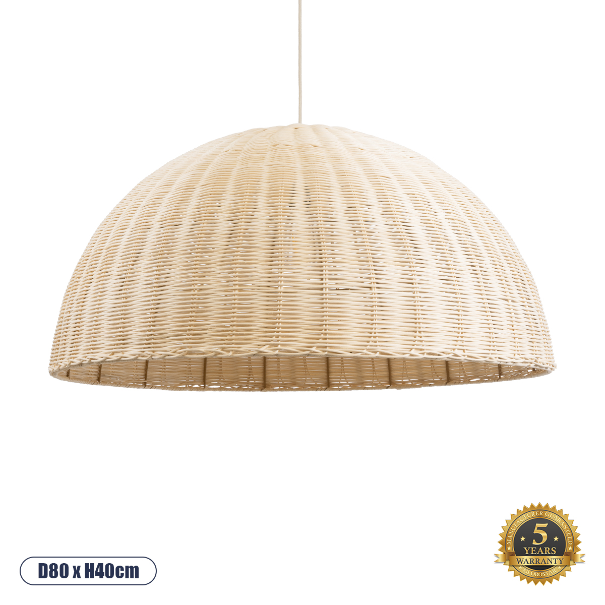 02379 GloboStar® GLOBOSTAR® MONTANA 02379 Boho Κρεμαστό Φωτιστικό Οροφής με Ντουί 1 x E27 AC 220-240V IP20 - Μπεζ - Μ80 x Π80 x Υ40cm