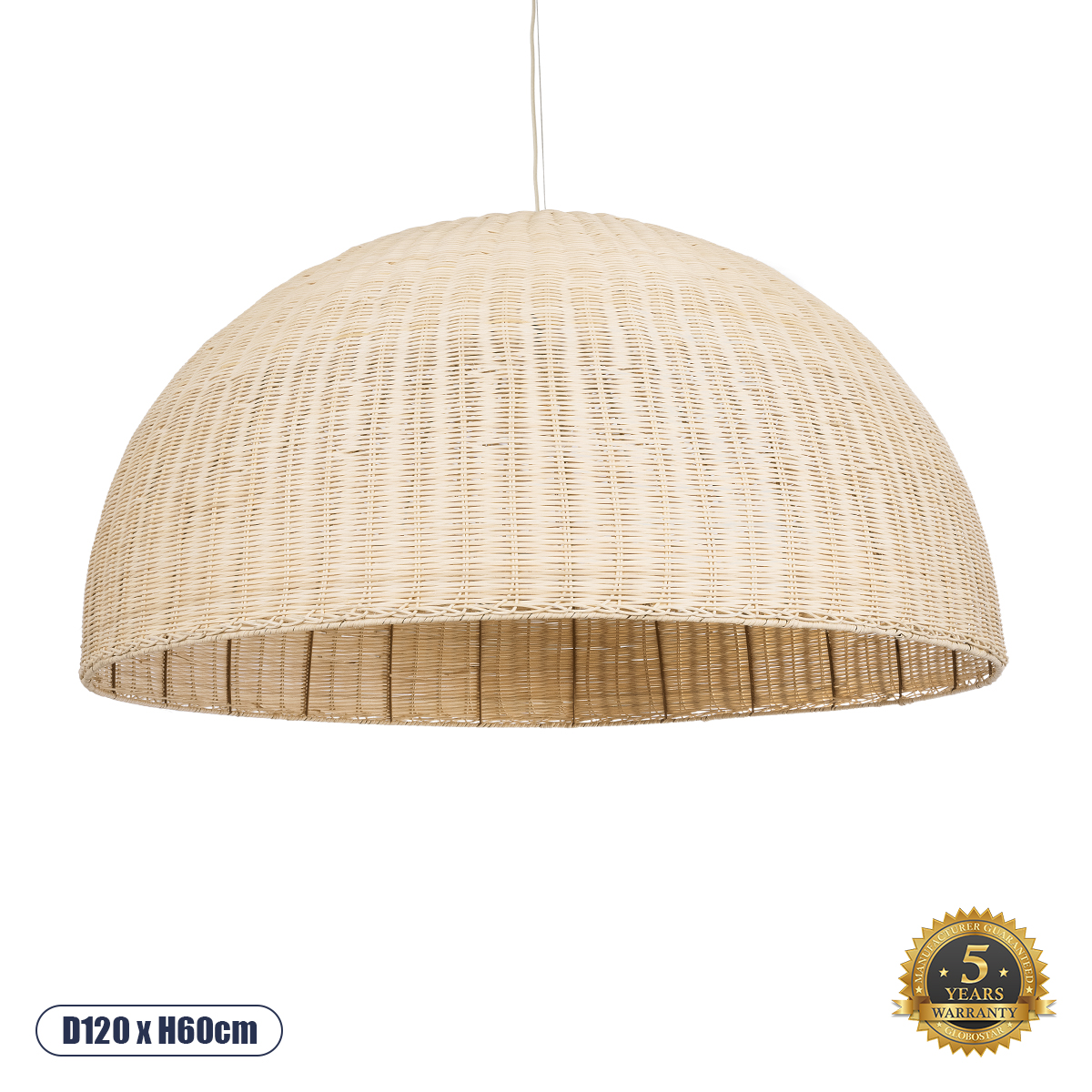 02380 GloboStar® GLOBOSTAR® MONTANA 02380 Boho Κρεμαστό Φωτιστικό Οροφής με Ντουί 1 x E27 AC 220-240V IP20 - Μπεζ - Μ120 x Π120 x Υ60cm