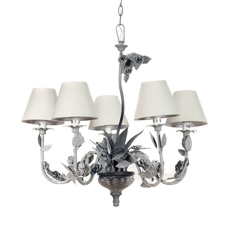 Artekko Floral Μεταλλικό Γκρι Πεντάφωτο Φωτιστικό Οροφής (E14) - χωρίς καπέλα Artekko 027-5013