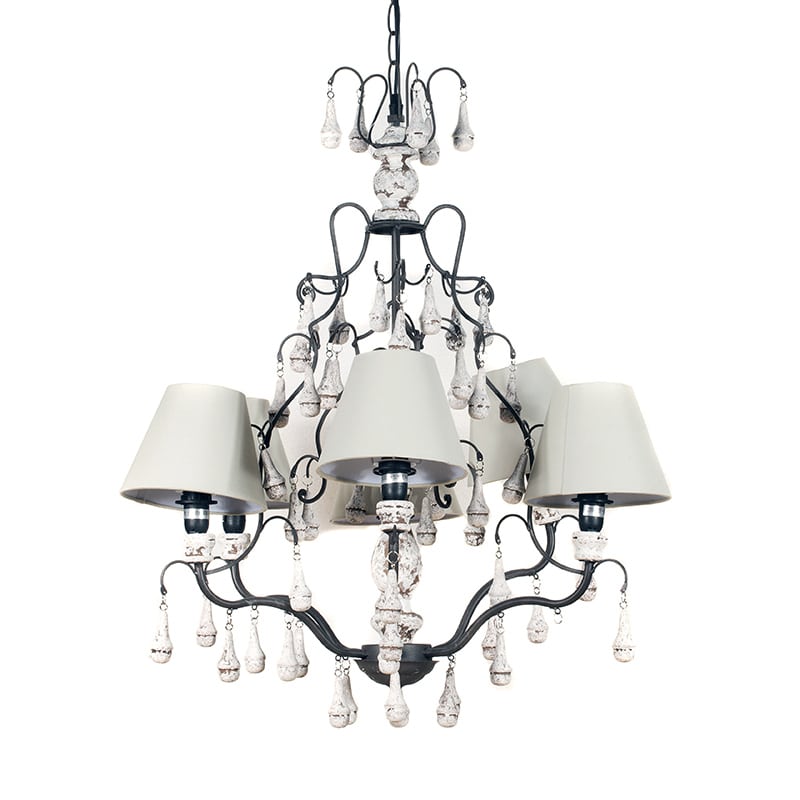 Artekko Snowfall Μεταλλικό Λευκό Εξάφωτο Φωτιστικό Οροφής (E14) - χωρίς καπέλα Artekko 027-5028