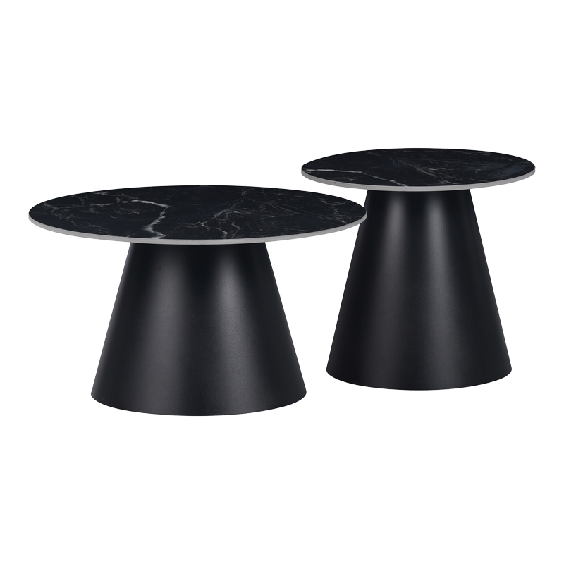 Intrahome Βοηθητικά τραπέζια Fabrin intrahome μαύρο μαρμάρου sintered stone-μαύρο μέταλλο | SKU: INTRAPA-130111425