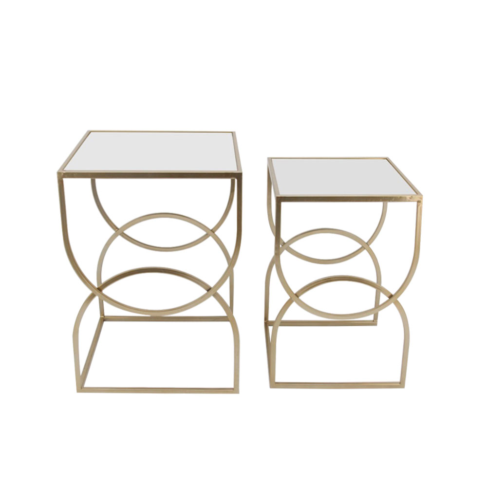 CARDIN SIDE TABLE SET 2ΤΕΜ ΧΡΥΣΟ 40-34×40-34xH56-50cm 04-0500 CARDIN SIDE TABLE SET 2ΤΕΜ ΧΡΥΣΟ 40-34×40-34xH56-50cm 04-0500