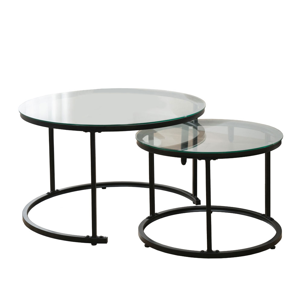 Liberta SOLAR COFFEE TABLE SET 2ΤΕΜ ΔΙΑΦΑΝΟ ΜΑΥΡΟ 75x75xH45cm 75x75xH45cm 04-0520 Liberta SOLAR COFFEE TABLE SET 2ΤΕΜ ΔΙΑΦΑΝΟ ΜΑΥΡΟ 75x75xH45cm 75x75xH45cm 04-0520