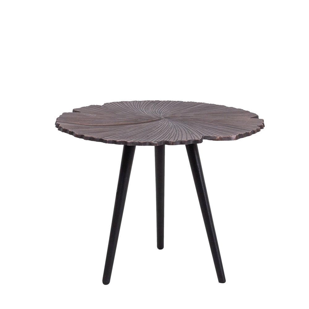 Liberta LEAF 40 SIDE TABLE COPPER ANTIQUE ΜΑΥΡΟ 40x40xH32cm 40x40xH32cm 04-0613