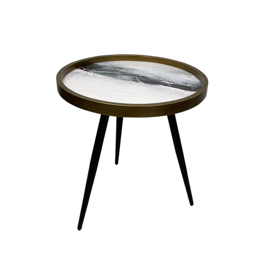 WILD SIDE TABLE ΠΟΛΥΧΡΩΜΟ ΜΕ PATTERN ΜΑΥΡΟ D49,5xH52cm 04-0639 WILD SIDE TABLE ΠΟΛΥΧΡΩΜΟ ΜΕ PATTERN ΜΑΥΡΟ D49,5xH52cm 04-0639