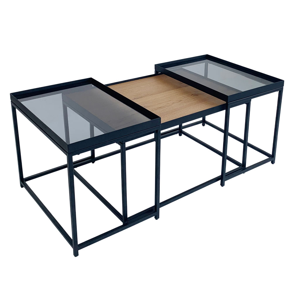 Liberta HARMONICA COFFEE TABLE SET 3ΤΕΜ ΦΥΣΙΚΟ ΦΙΜΕ ΜΑΥΡΟ 75x55xH44cm 75x55xH44cm 04-0972 Liberta HARMONICA COFFEE TABLE SET 3ΤΕΜ ΦΥΣΙΚΟ ΦΙΜΕ ΜΑΥΡΟ 75x55xH44cm 75x55xH44cm 04-0972
