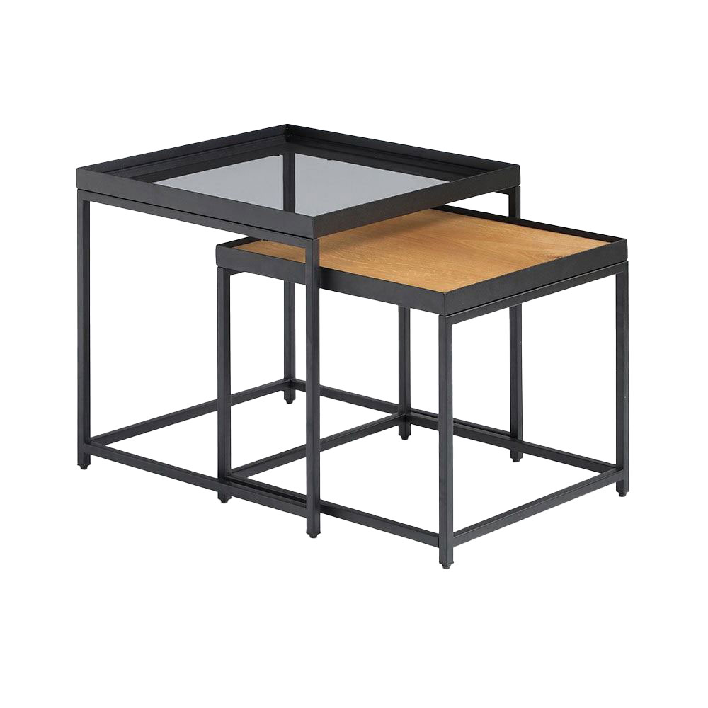 Liberta HARMONICA SIDE TABLE SET 2ΤΕΜ ΦΥΣΙΚΟ ΦΙΜΕ ΜΑΥΡΟ 50x50xH49cm 50x50xH49cm 04-0973 Liberta HARMONICA SIDE TABLE SET 2ΤΕΜ ΦΥΣΙΚΟ ΦΙΜΕ ΜΑΥΡΟ 50x50xH49cm 50x50xH49cm 04-0973
