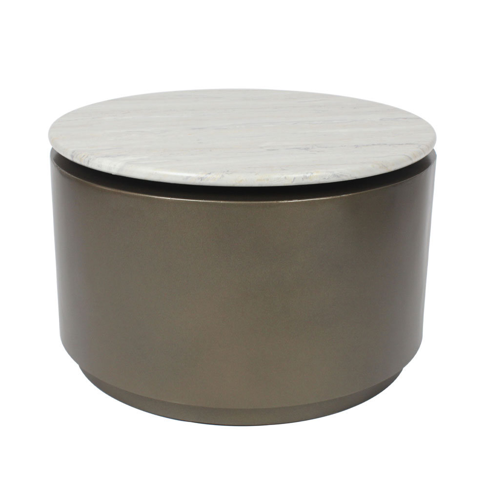 Liberta POMMA COFFEE TABLE TRAVERTINE BRONZE 60x60xH38cm 60x60xH38cm 04-1115