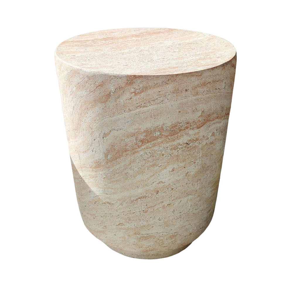Liberta LITHOS ROUND SIDE TABLE BEIGE 35x35xH46,5cm 35x35xH46,5cm 04-1224