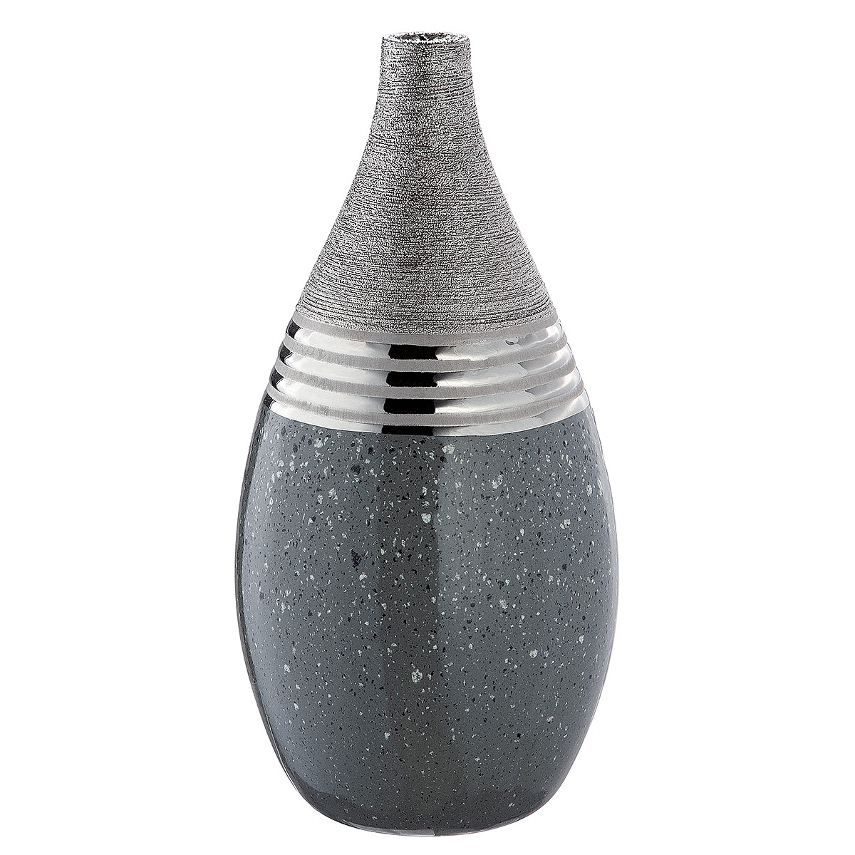 Βάζο ArteLibre Ασημί/Γκρι Κεραμικό 16x16x34.5cm Βάζο ArteLibre Ασημί/Γκρι Κεραμικό 16x16x34.5cm