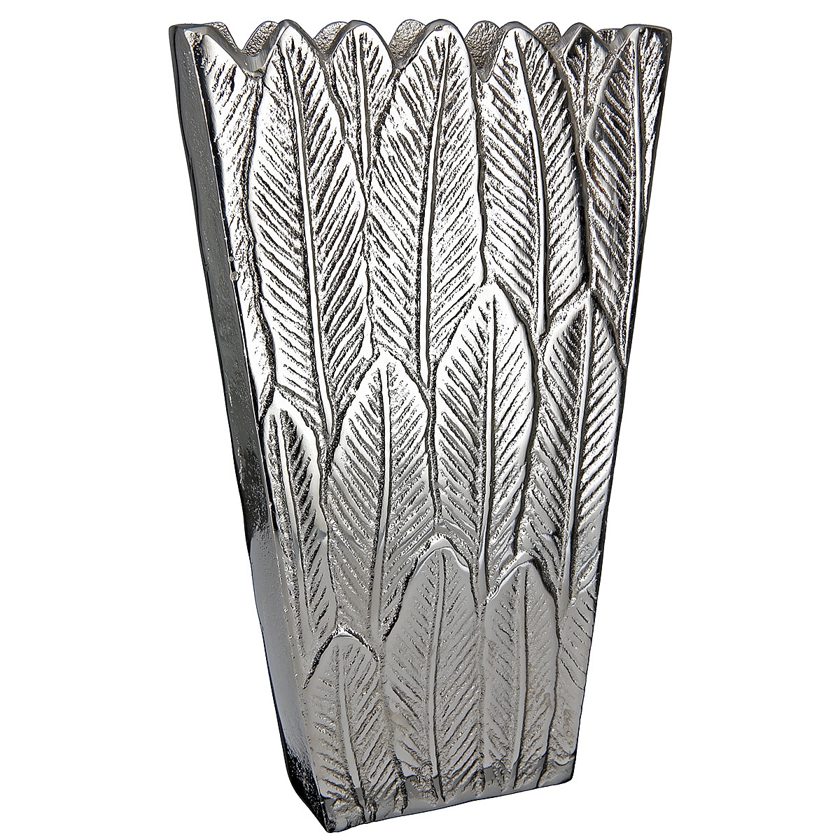 Βάζο ArteLibre Φτερά Ασημί Αλουμίνιο 6x16x26.5cm Βάζο ArteLibre Φτερά Ασημί Αλουμίνιο 6x16x26.5cm