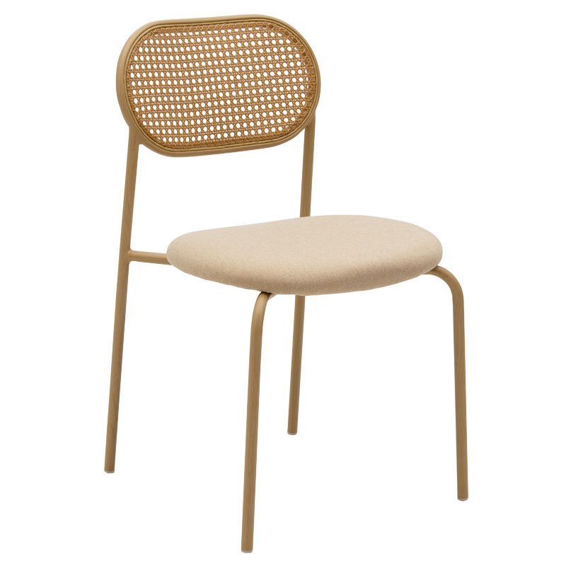 Καρέκλα James pakoworld pe rattan ύφασμα μπεζ-μέταλλο φυσικό 058-000054 Καρέκλα James pakoworld pe rattan ύφασμα μπεζ-μέταλλο φυσικό 058-000054