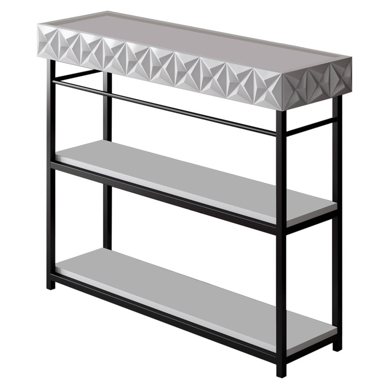Κονσόλα PWF-0629 pakoworld λευκό-μαύρο 102x32x83εκ 071-001502 Κονσόλα PWF-0629 pakoworld λευκό-μαύρο 102x32x83εκ 071-001502