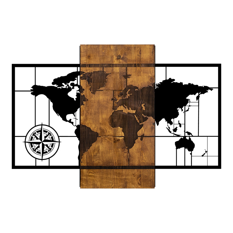 Intrahome Διακοσμητικό τοίχου Merzo Intrahome ξύλο πεύκου σε φυσική απόχρωση με μαύρο μέταλλο 58x3x85εκ | SKU: INTRAPA-182112719