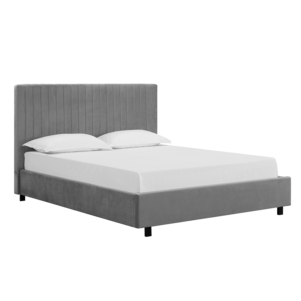 TIFFANY ΚΡΕΒΑΤΙ (ΓΙΑ ΣΤΡΩΜΑ 160x200cm) ΓΚΡΙ 212x177xH118cm 09-1081