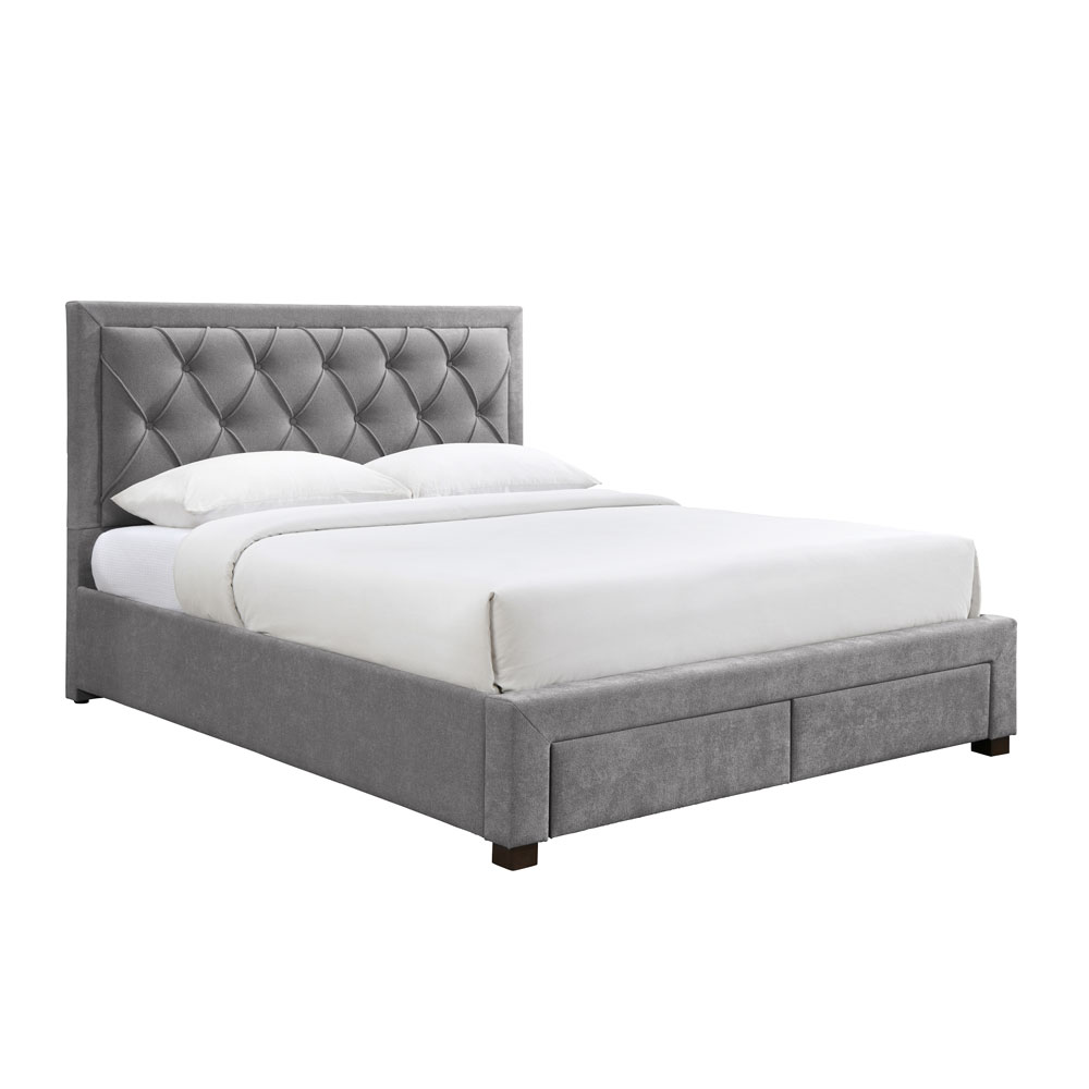 Liberta NOBLE ΚΡΕΒΑΤΙ (ΓΙΑ ΣΤΡΩΜΑ 160x200cm) ΓΚΡΙ ΣΚΟΥΡΟ 216,5x165xH122cm 216,5x165xH122cm 09-1966