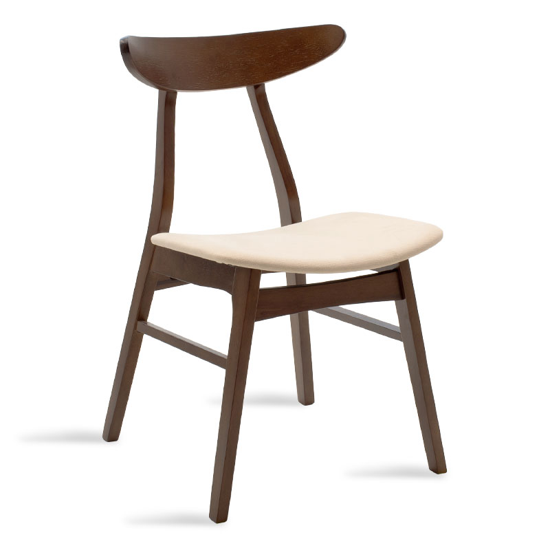 Καρέκλα Orlean pakoworld μπεζ ύφασμα-rubberwood καρυδί πόδι 097-000007 Καρέκλα Orlean pakoworld μπεζ ύφασμα-rubberwood καρυδί πόδι 097-000007