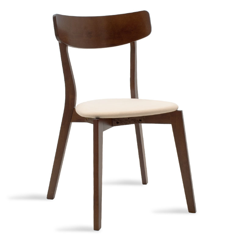Καρέκλα Toto pakoworld μπεζ ύφασμα-rubberwood καρυδί πόδι 097-000011 Καρέκλα Toto pakoworld μπεζ ύφασμα-rubberwood καρυδί πόδι 097-000011