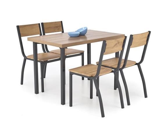 MILTON table + 4 chairs color: natural / black DIOMMI-60-28709