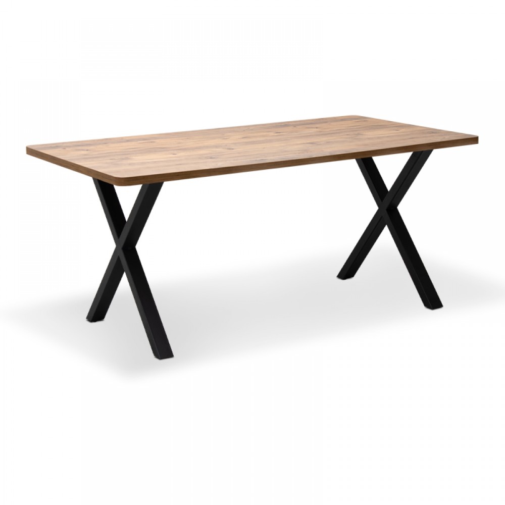 Τραπέζι “MOERA” από MDF/μέταλλο σε χρώμα ακακία/μαύρο 140x80x75 100-03377 Τραπέζι “MOERA” από MDF/μέταλλο σε χρώμα ακακία/μαύρο 140x80x75 100-03377