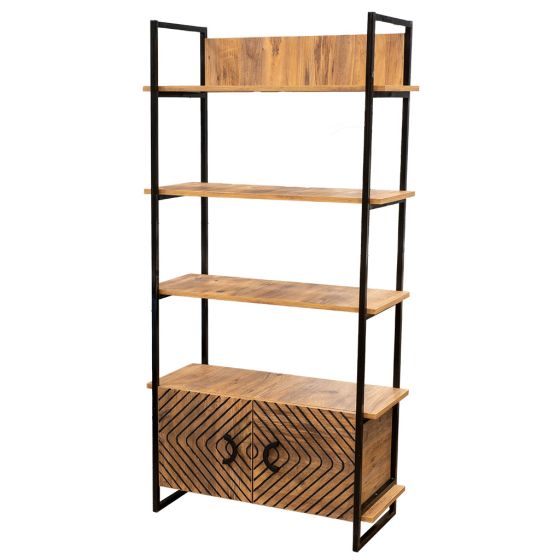 Βιβλιοθήκη “Gate” σε χρώμα atlantic pine-μαύρο 82x35x180 100-03413 Βιβλιοθήκη “Gate” σε χρώμα atlantic pine-μαύρο 82x35x180 100-03413