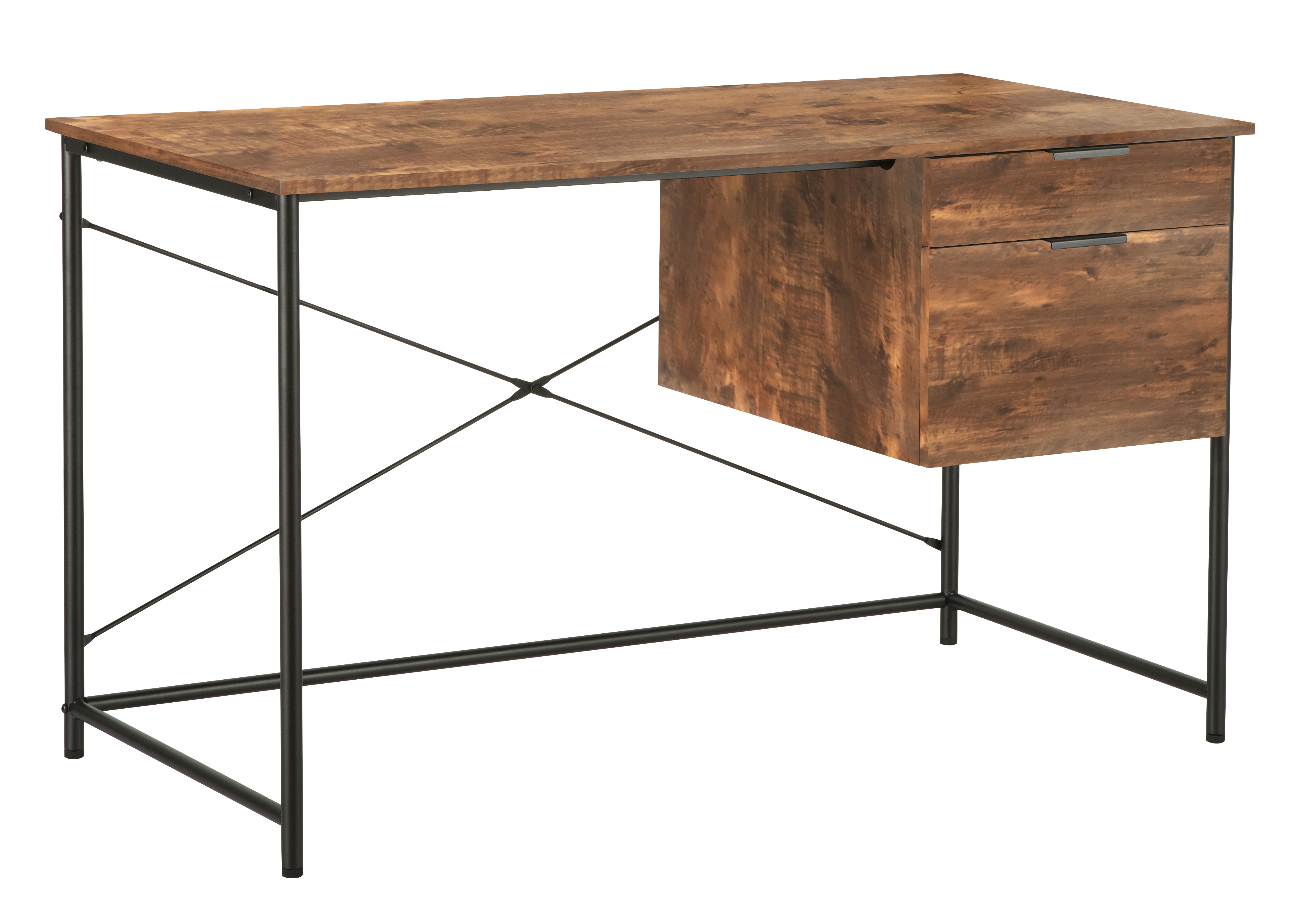 Γραφείο “Zen” με 2 συρτάρια καρυδί-μαύρο 120x60x76 100-03476 Γραφείο “Zen” με 2 συρτάρια καρυδί-μαύρο 120x60x76 100-03476