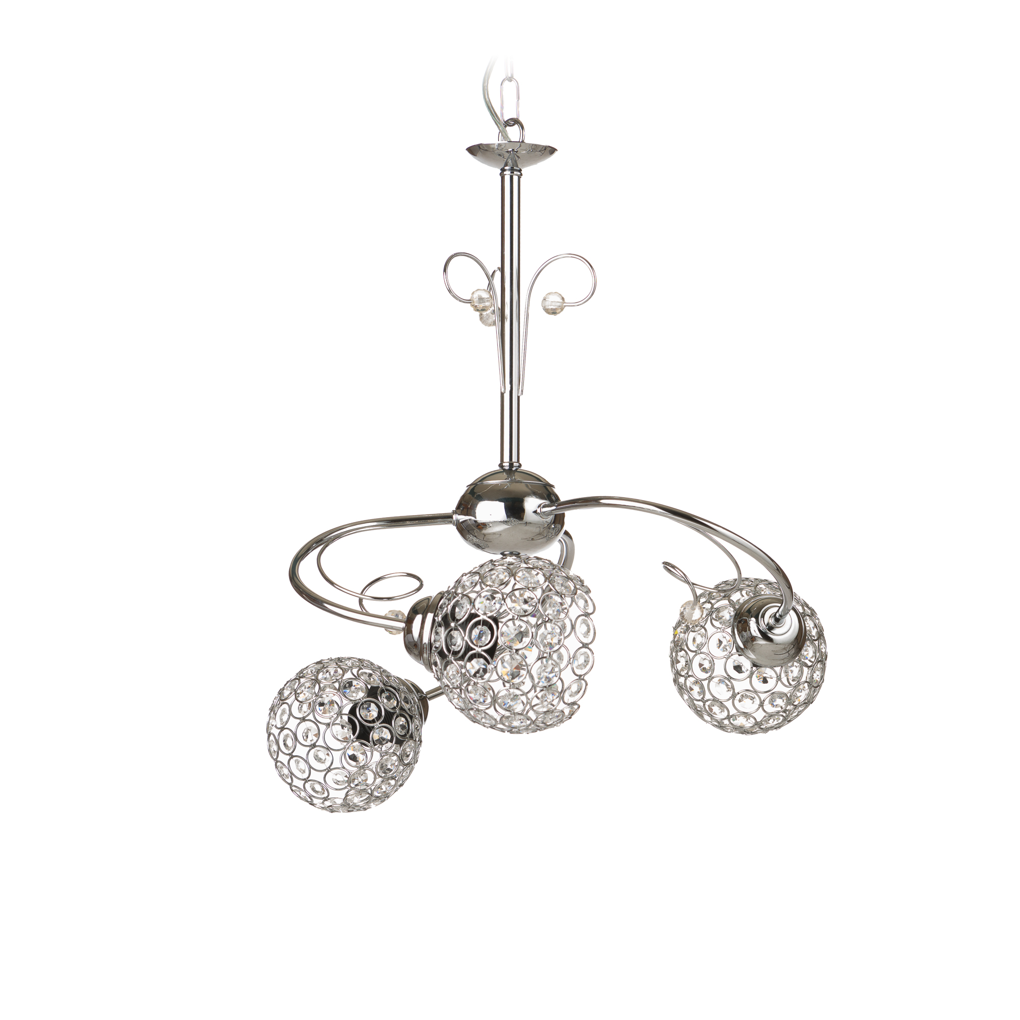 Φωτιστικό οροφής ”CAROLINA PLUS” chrome-νίκελ 3φωτο Φ52 Ε27 100-03530 Φωτιστικό οροφής ”CAROLINA PLUS” chrome-νίκελ 3φωτο Φ52 Ε27 100-03530