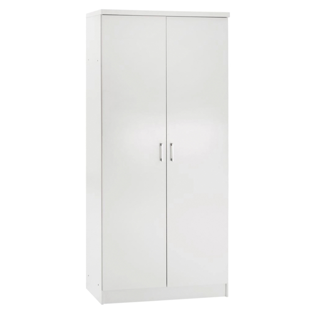 Ντουλάπα ρούχων δίφυλλη REAL χρώμα λευκό 60x42x180 100-03548