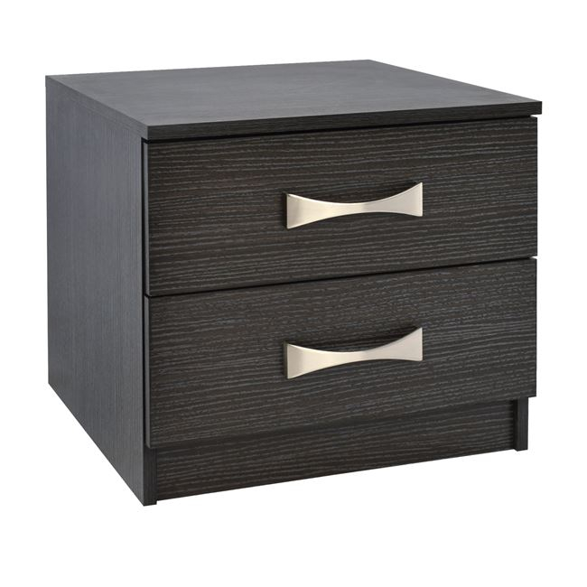 Κομοδίνο ''REAL'' με 2 συρτάρια σε χρώμα καρυδί 48x40.5x41.5 100-03580