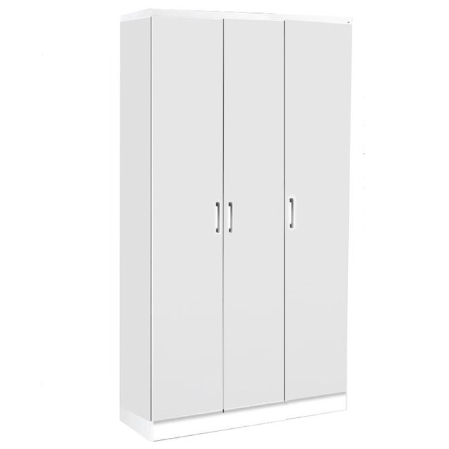 Ντουλάπα ρούχων τρίφυλλη REAL με 5 ράφια & κρεμάστρα ρούχων σε χρώμα λευκό 90x42.5x180.5 100-03593