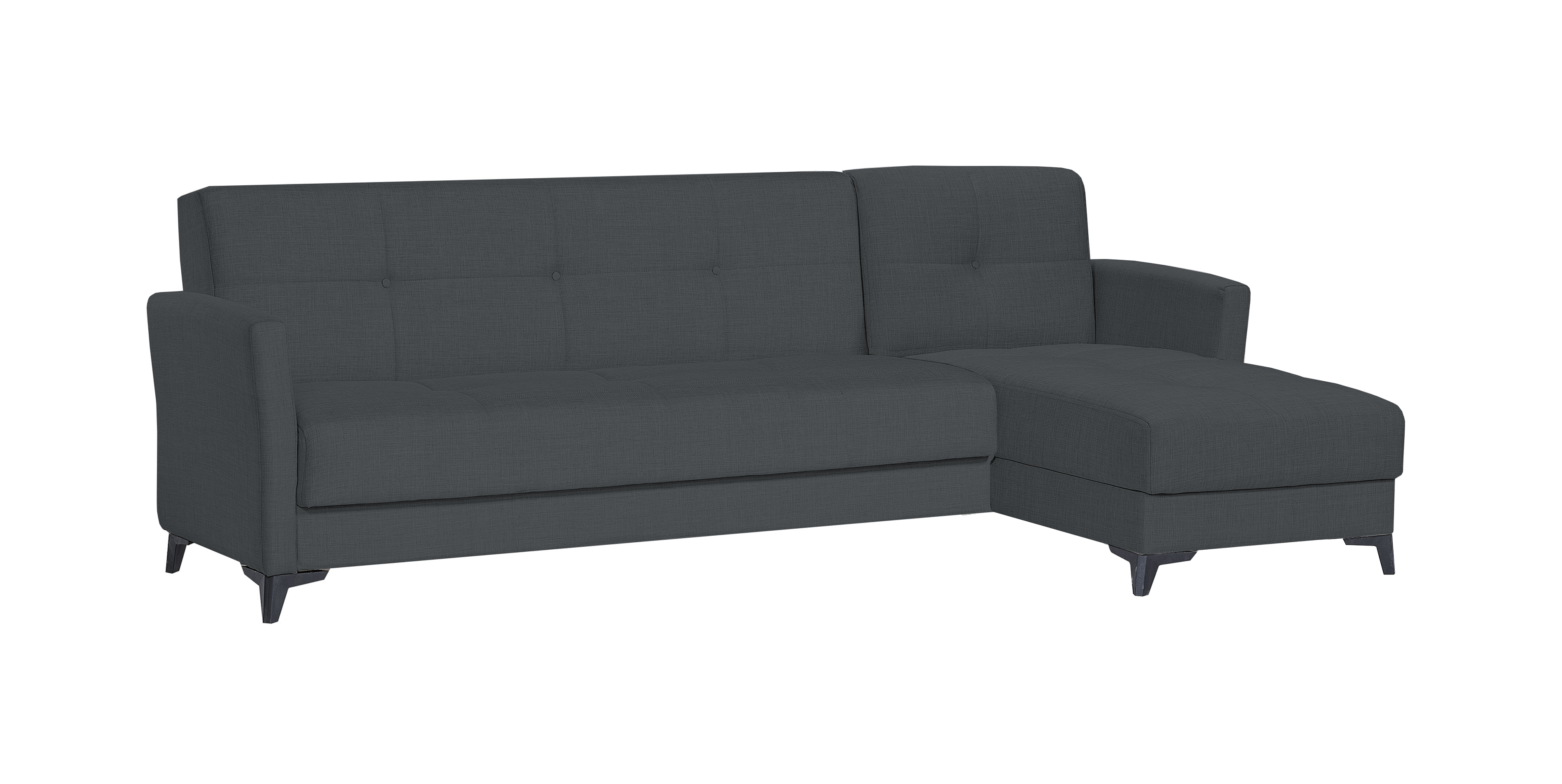 Καναπές γωνία αναστρέψιμος "Moris" με ύφασμα (polyester) σε χρώμα γκρι 270x140x88 100-03604