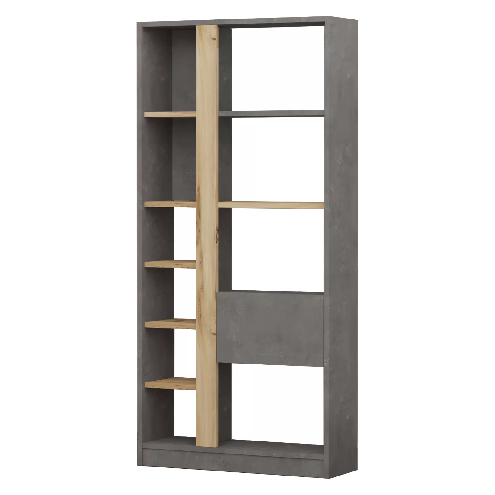 Βιβλιοθήκη “VIANA” σε χρώμα felt/γκρι 76x25x160 100-03617 Βιβλιοθήκη “VIANA” σε χρώμα felt/γκρι 76x25x160 100-03617