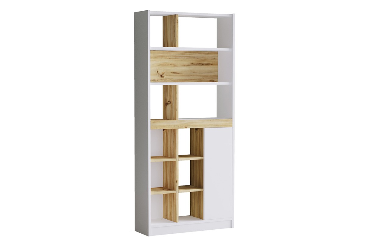 Βιβλιοθήκη “VIANA” σε χρώμα felt/λευκό 76x25x170 100-03635 Βιβλιοθήκη “VIANA” σε χρώμα felt/λευκό 76x25x170 100-03635