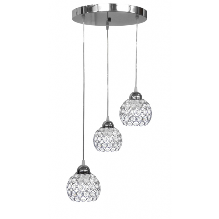 Φωτιστικό οροφής ''CAROLINA NEW'' chrome-νίκελ 3φωτο Φ15 Ε27 100-03731