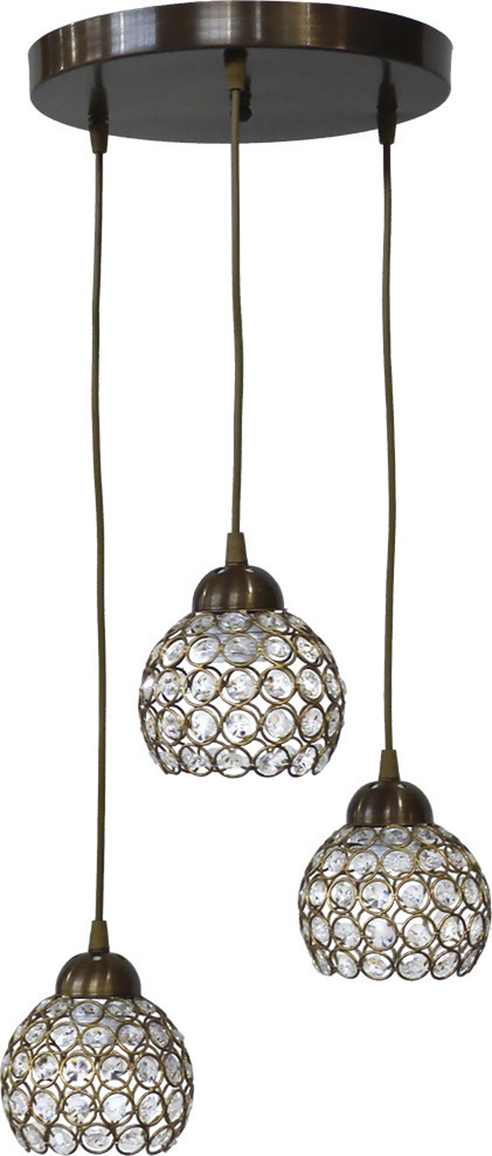 Φωτιστικό οροφής ''CAROLINA NEW'' bronze-οξυντέ 3φωτο Φ15 Ε27 100-03732