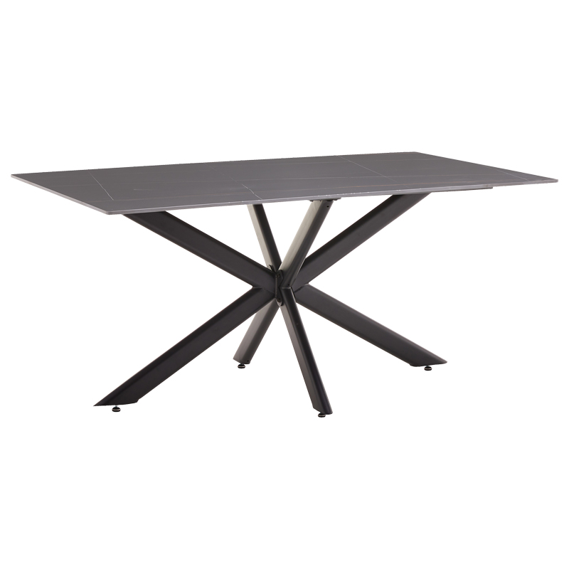 Τραπέζι Bethan pakoworld sintered stone γκρι cement-μαύρο 180x90x75εκ 101-000084