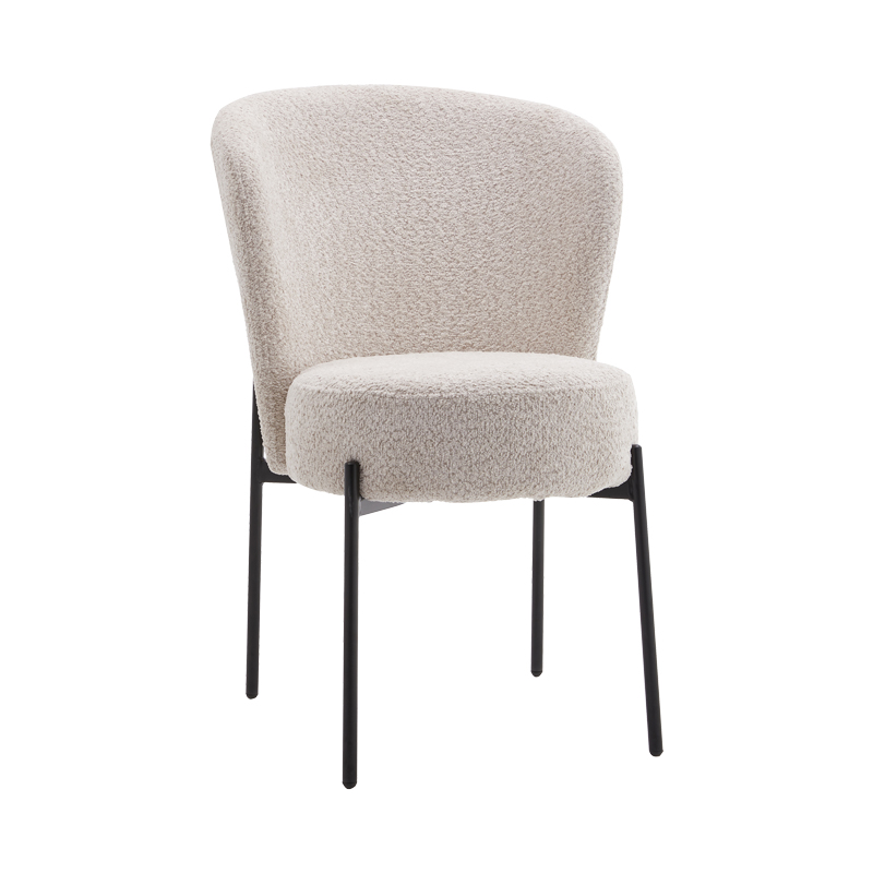 Intrahome Καρέκλα Houlian Intrahome εκρού ύφασμα-πόδι μαύρο μέταλλο 44x66x89εκ | SKU: INTRAPA-212111102