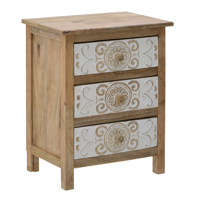 Intrahome Συρταριέρα intrahome 3-50-245-0017 ξύλο φυσικό-λευκό 50x32x61εκ | SKU: INTRAPA-226113810