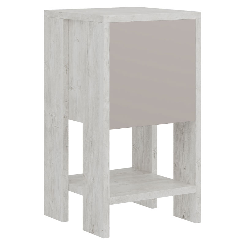 Κομοδίνο Ema pakoworld χρώμα λευκό antique-μόκα 30x30x55εκ 119-001134 Κομοδίνο Ema pakoworld χρώμα λευκό antique-μόκα 30x30x55εκ 119-001134