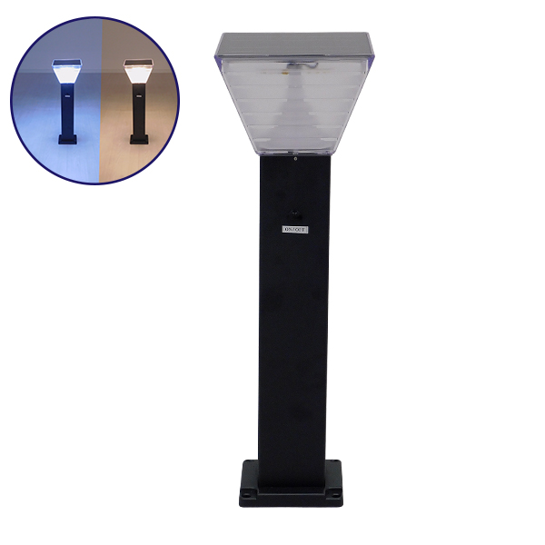 12122 GloboStar® GLOBOSTAR® VEGGIE 12122 Φωτιστικό Κολωνάκι Κήπου LED 10W 500lm 120° με Ενσωματωμένο Φωτοβολταϊκό Panel 6V 2W & Επαναφορτιζόμενη Μπαταρία Li-ion 3.2V 6000mAh με Αισθητήρα Ημέρας-Νύχτας Αδιάβροχο IP65 All in One CCT 6000K-4500K- Μαύρο - Μ20