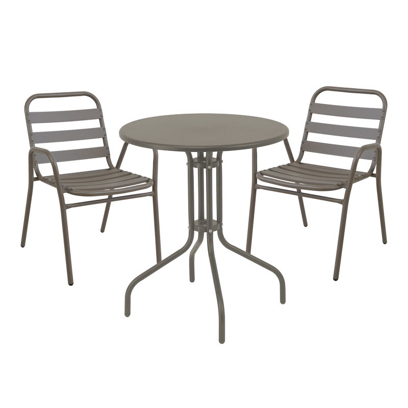 Intrahome Tραπεζαρία Sussie-Vergo Intrahome σετ 3τεμ σαμπανιζέ μέταλλο-αλουμίνιο Φ60x70εκ | SKU: INTRAPA-241111183