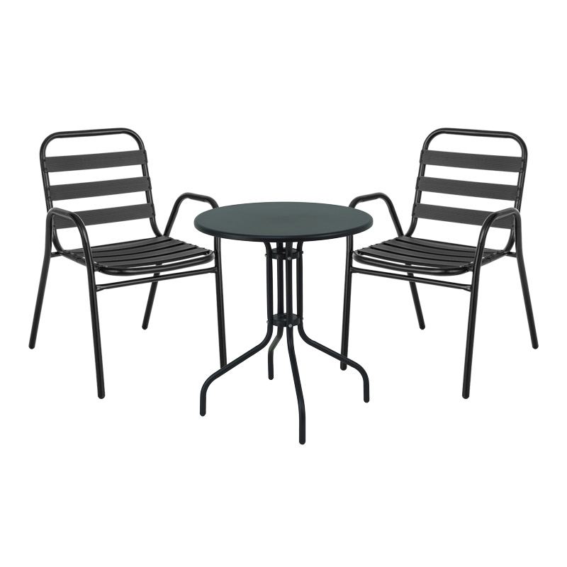 Intrahome Τραπεζαρία Vergo-Sussie Intrahome 3τεμ μαύρο μέταλλο Φ60x70εκ | SKU: INTRAPA-241111240