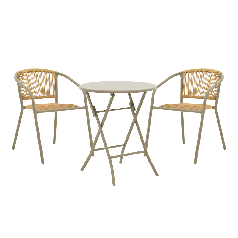 Intrahome Τραπεζαρία Albero-Lindaria Intrahome 3τεμ μέταλλο σε σαμπανιζε απόχρωση Φ60x70εκ | SKU: INTRAPA-241111204