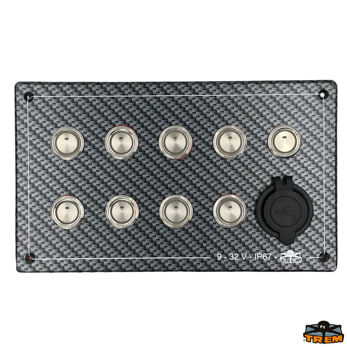 Οριζόντιος ηλεκτρικός πίνακας 9 Θέσεων με πλεξούδα - ασφαλειοθήκη και διπλό USB FOUR-37748