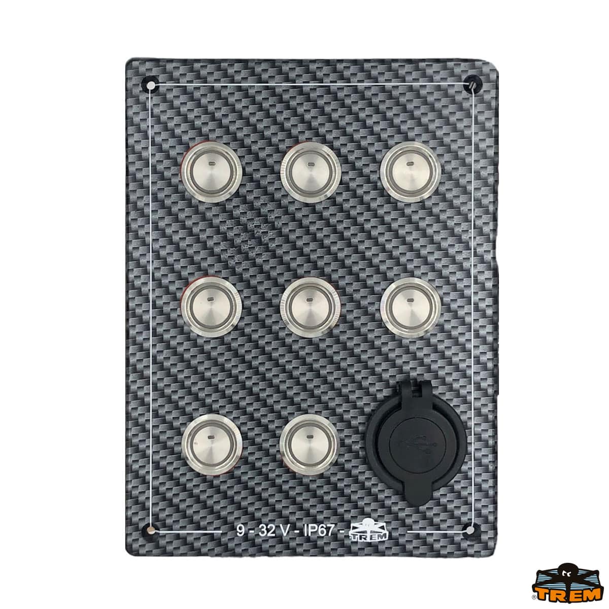 Κάθετος ηλεκτρικός πίνακας 8 Θέσεων με πλεξούδα - ασφαλειοθήκη και διπλό USB FOUR-37757