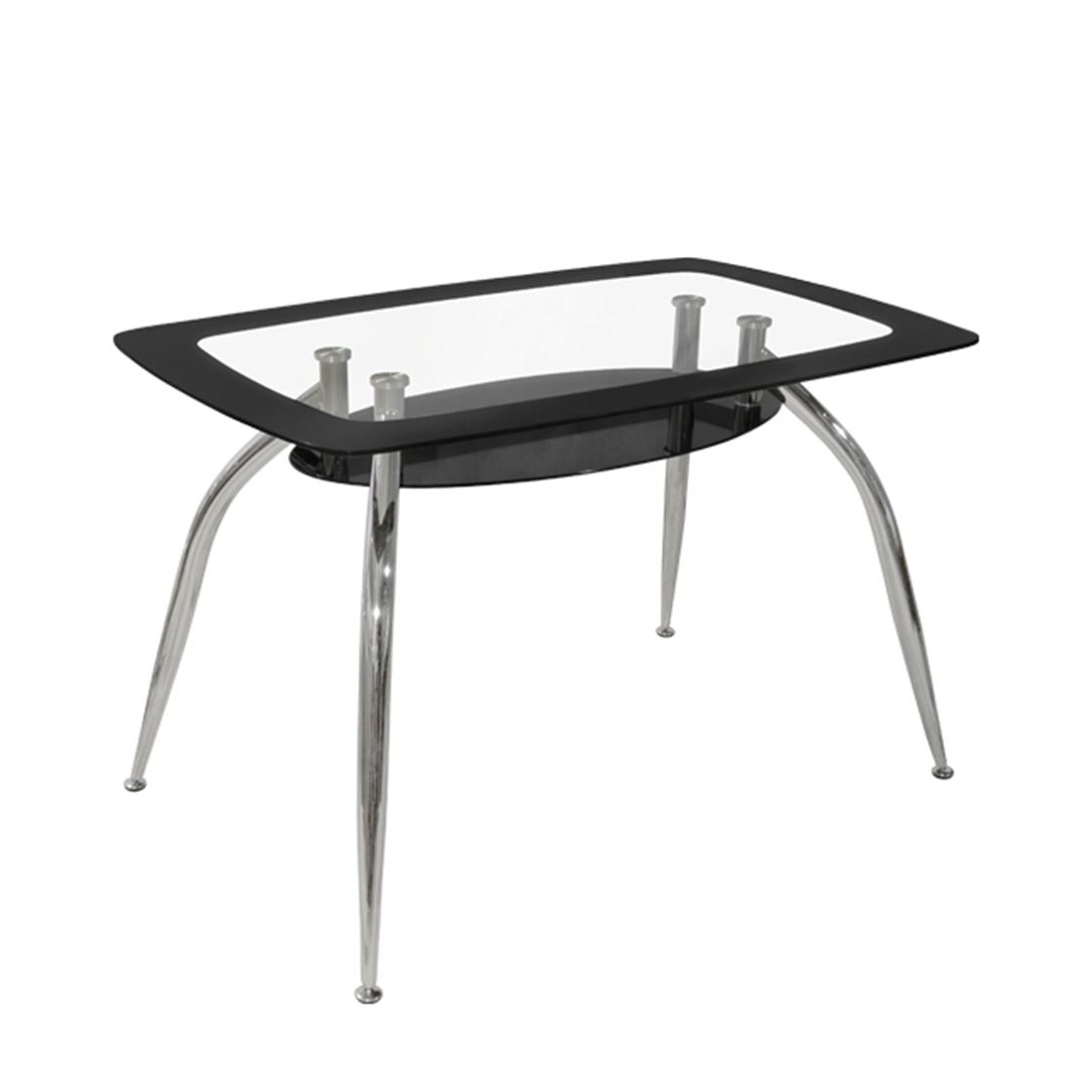Τραπέζι ArteLibre HALTIA Χρώμιο/Μαύρο Γυαλί/Μέταλλο 120x75x75cm Arte-14320037 Τραπέζι ArteLibre HALTIA Χρώμιο/Μαύρο Γυαλί/Μέταλλο 120x75x75cm Arte-14320037