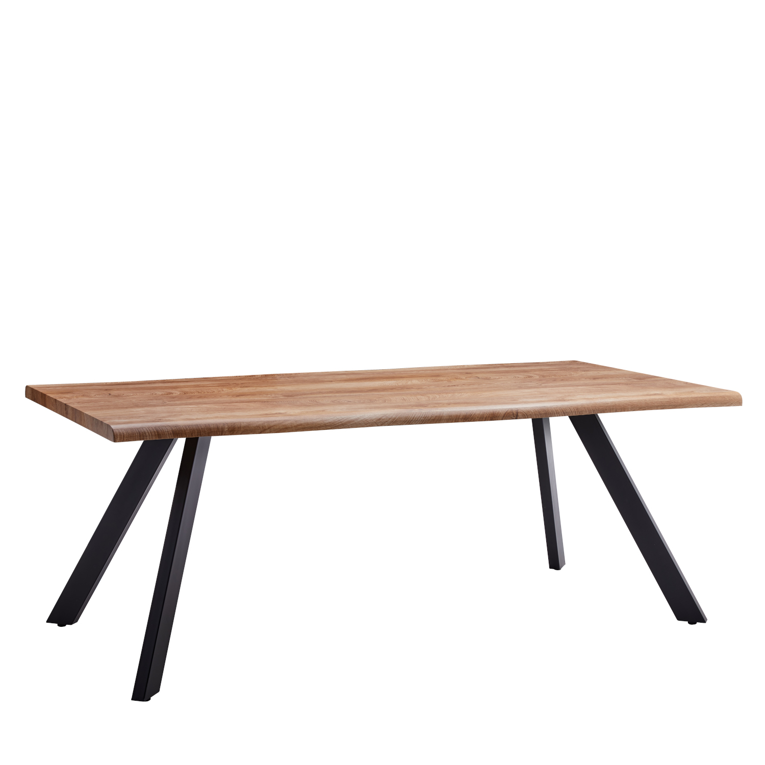 Τραπέζι Τραπεζαρίας ArteLibre AOSA Honey Maple/Μαύρο MDF/Μέταλλο 200x100x76cm