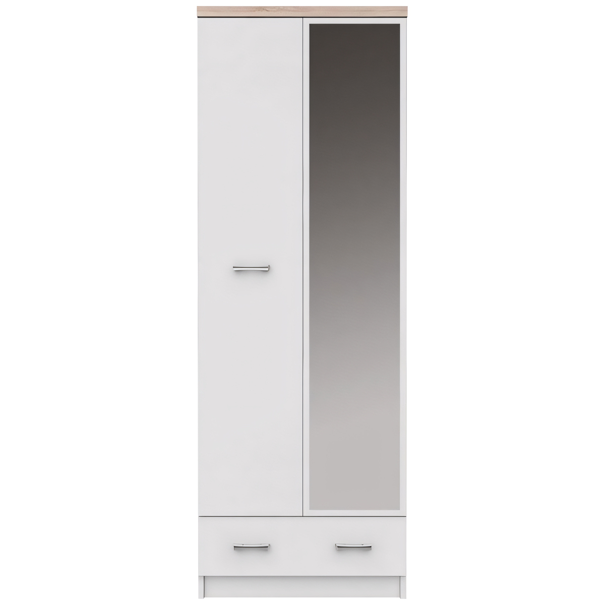 Ντουλάπα Δίφυλλη ArteLibre SOLVI Με Καθρέπτη Φυσικό Μοριοσανίδα 60x33x180cm