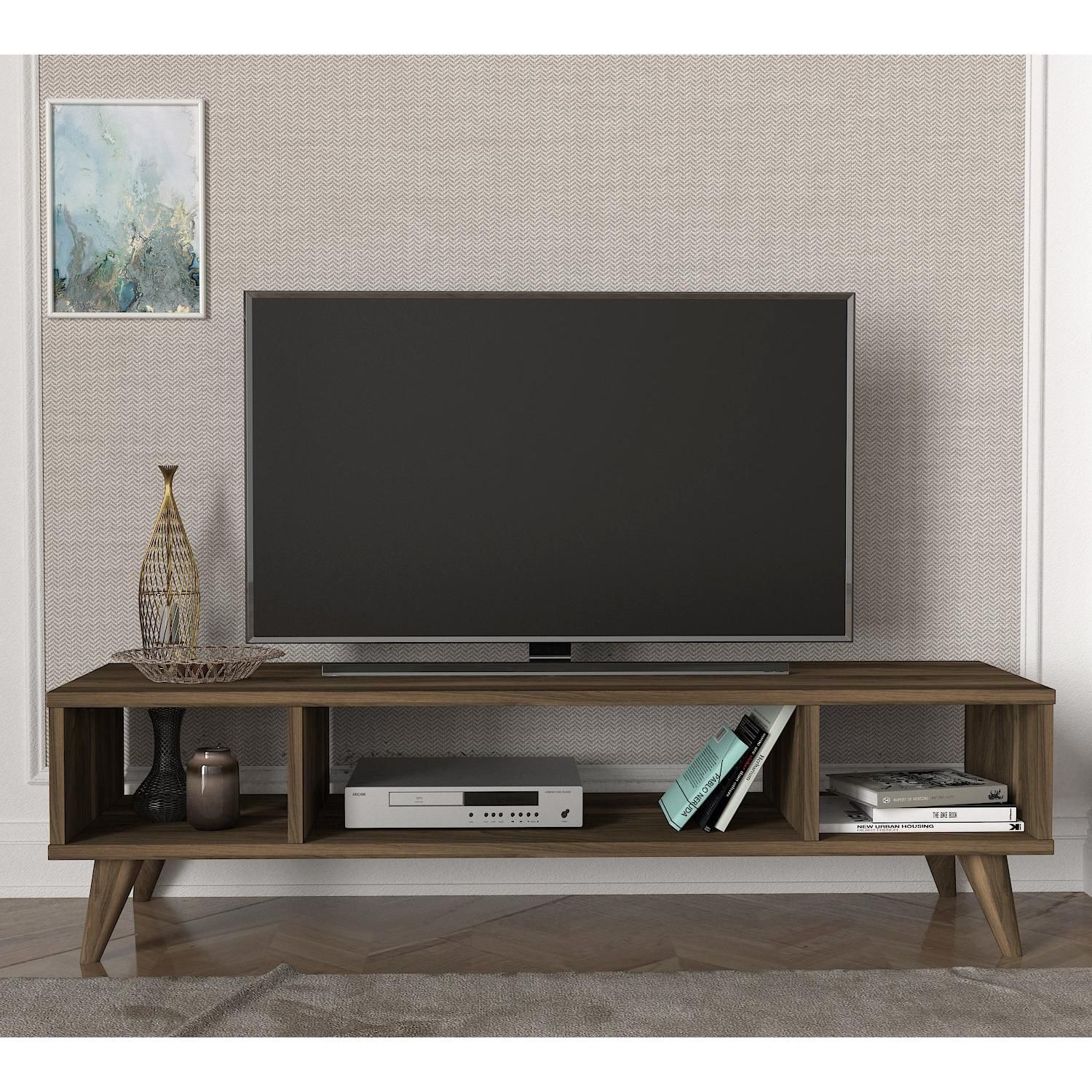 Έπιπλο Τηλεόρασης ArteLibre Samos Σκούρο Καφέ 120x35x40cm Arte-14410050