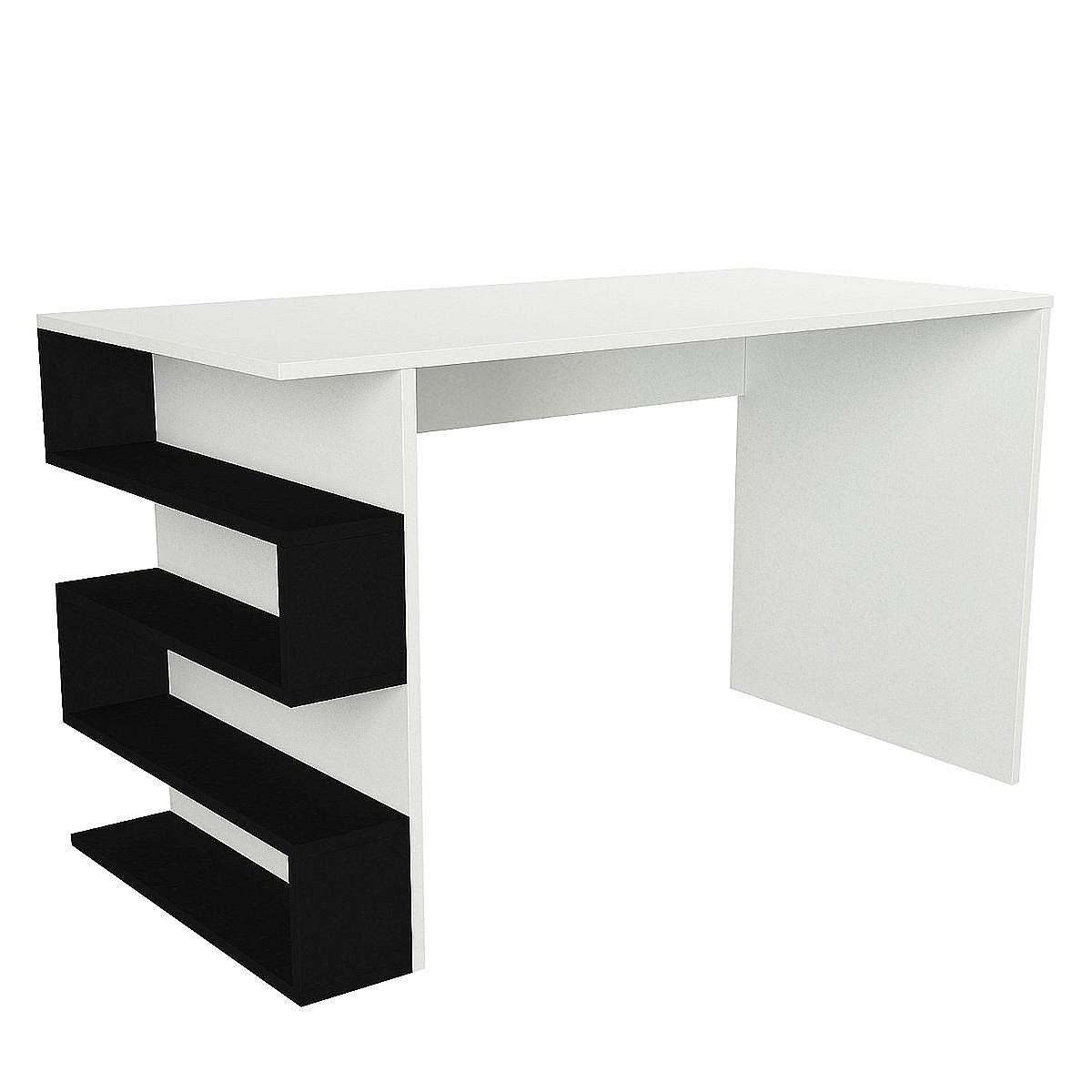 Γραφείο ArteLibre CLEORA Λευκό/Μαύρο Μοριοσανίδα/Μελαμίνη 120x60x74cm Arte-14410269